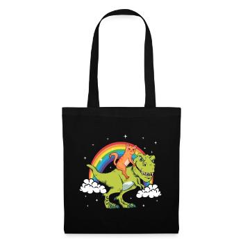 Orange Cat Cats Dinosaur Tyrannosaurus Trex - Tote Bag - black - Front