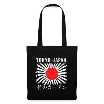 Soleil levant Tokyo Rideau en bambou - Sac en tissu - noir - Devant