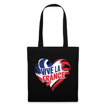 Coeur tricolore Vive La France - Sac en tissu - noir - Devant