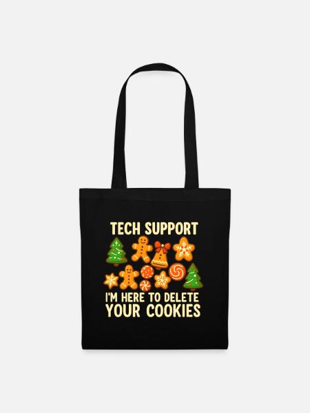 Technischer Support Cookie Weihnachten Meme - Stoffbeutel - Schwarz