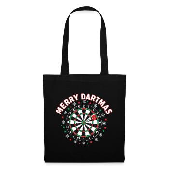 Joyeux Dartmas, fléchettes drôles qui disent Noël - Sac en tissu - noir - Devant