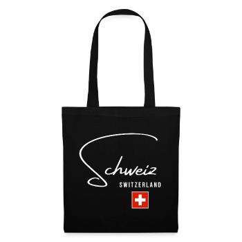 Schweizer Stolz, schlankes, minimalistisches Design - Stoffbeutel - Schwarz - Vorne
