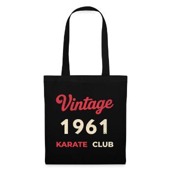 Vintage 1961 – Karate Club Retro Geburtsjahr - Stoffbeutel - Schwarz - Vorne