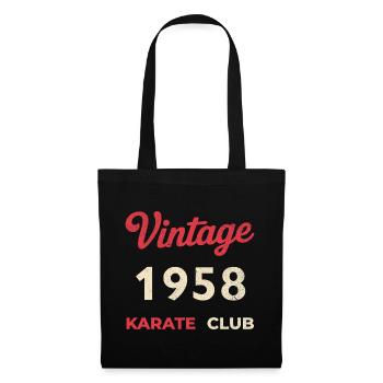 Vintage 1958 – Karate Club Retro Geburtsjahr - Stoffbeutel - Schwarz - Vorne
