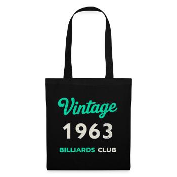 Vintage 1963 – Billiards Club Retro Geburtsjahr - Stoffbeutel - Schwarz - Vorne