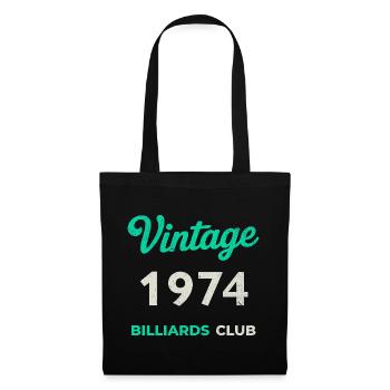 Vintage 1974 – Année de naissance rétro du Billiards Club - Sac en tissu - noir - Devant