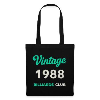 Vintage 1988 – Billiards Club Retro Birth Year - Tote Bag - black - Front