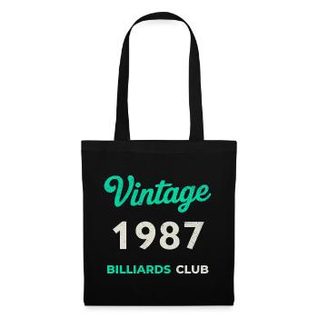 Vintage 1987 – Billiards Club Retro Birth Year - Tote Bag - black - Front
