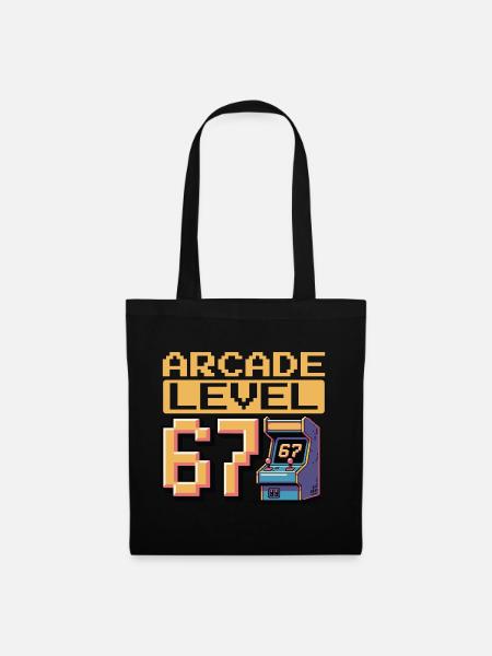 Arcade Level 67 Pixel Art - Stoffbeutel - Schwarz