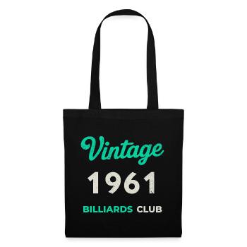 Vintage 1961 – Billiards Club Retro Birth Year - Tote Bag - black - Front