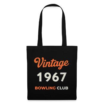 Vintage 1967 – Bowling Club Retro Geburtsjahr - Stoffbeutel - Schwarz - Vorne