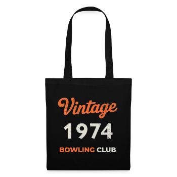 Millésime 1974 – Année de naissance rétro du Bowling Club - Sac en tissu - noir - Devant