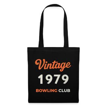 Vintage 1979 – Bowling Club Retro Geburtsjahr - Stoffbeutel - Schwarz - Vorne