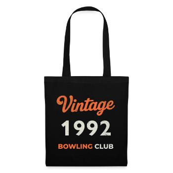 Vintage 1992 – Bowling Club Retro Geburtsjahr - Stoffbeutel - Schwarz - Vorne