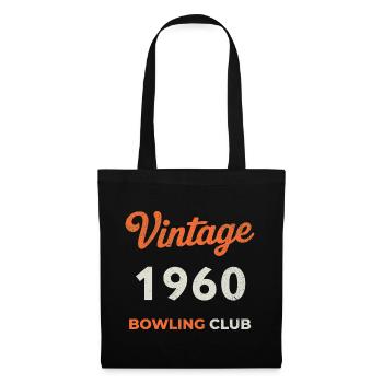 Vintage 1960 – Bowling Club Retro Geburtsjahr - Stoffbeutel - Schwarz - Vorne
