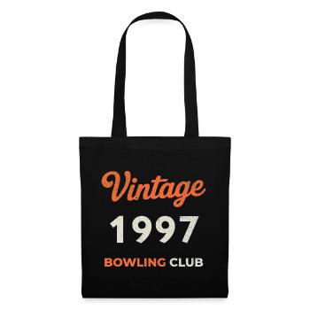 Vintage 1997 – Bowling Club Retro Geburtsjahr - Stoffbeutel - Schwarz - Vorne