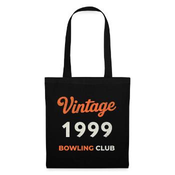 Vintage 1999 – Bowling Club Retro Geburtsjahr - Stoffbeutel - Schwarz - Vorne