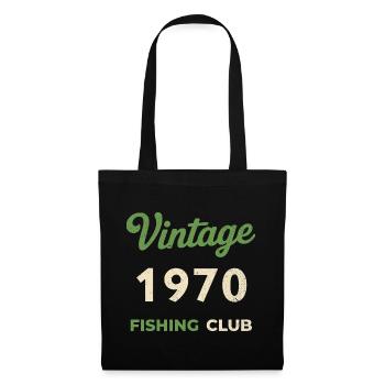 Vintage 1970 – Fishing Club Retro Birth Year - Tote Bag - black - Front