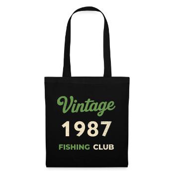 Vintage 1987 – Fishing Club Retro Birth Year - Tote Bag - black - Front