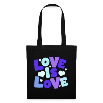 Love is Love Pastel Hearts - Stoffbeutel - Schwarz - Vorne