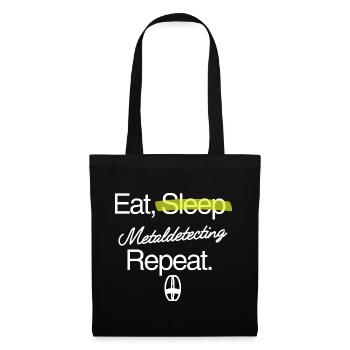 Manger-dormir-détecter les métaux – répéter - Sac en tissu - noir - Devant
