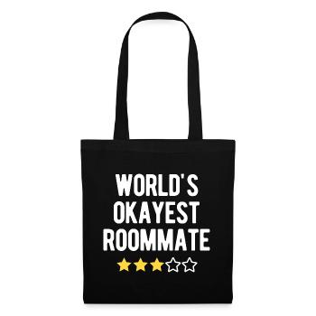World’s Okayest Roommate 3 Star Humor - Tote Bag - black - Front