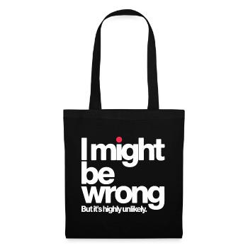 Je peux me tromper mais c’est un je-sais-tout très improbable - Sac en tissu - noir - Devant