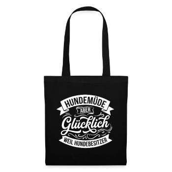 Dog-tired but happy - Tote Bag - black - Front