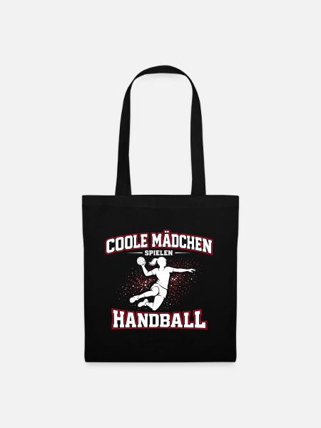 Handball Mädchen Spruch Geschenk - Stoffbeutel - Schwarz