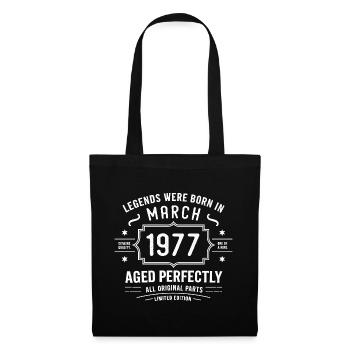 Legendary since March 49, 1977 Birthday March 1977 - Tote Bag - black - Front
