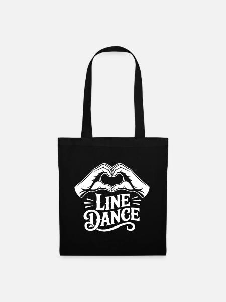 Line Dance Herzhand Logo - Stoffbeutel - Schwarz