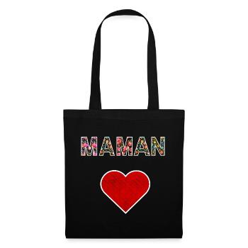 Floral Mom Heart Mother's Day Gift - Tote Bag - black - Front