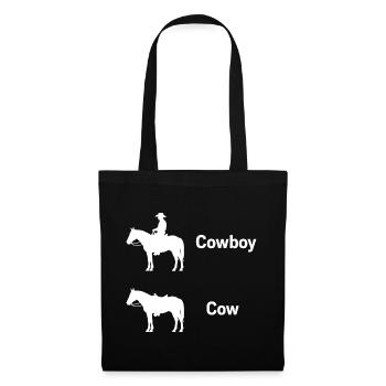 Vache drôle Fermier texan parodie Ironie Cowboy - Sac en tissu - noir - Devant