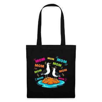 Mom Mom Mom - Lustige Möwen Kinder - Stoffbeutel - Schwarz - Vorne