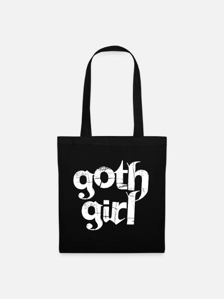 Gothic-Mädchen - Stoffbeutel - Schwarz