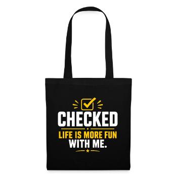 Check-in Life More Fun With Me - Sac en tissu - noir - Devant
