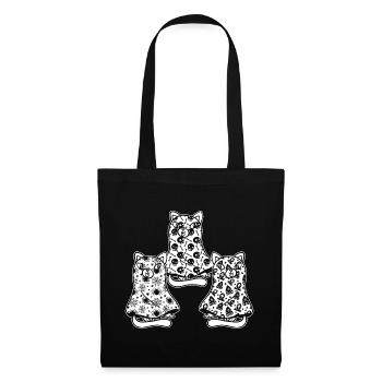 Funny Halloween Cat Ghost Halloween Cat - Stoffbeutel - Schwarz - Vorne