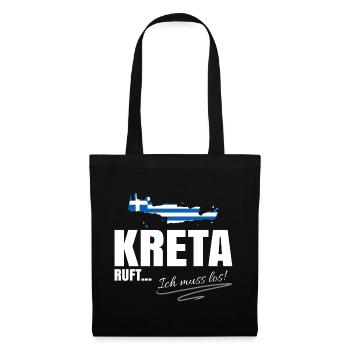 Kreta Auswandern - Stoffbeutel - Schwarz - Vorne