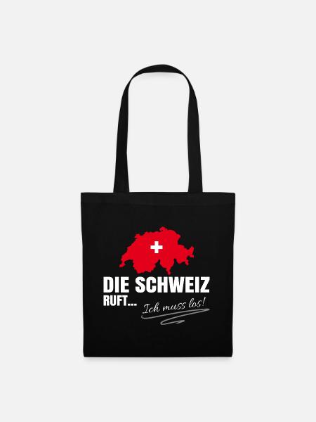 Schweiz Auswandern - Stoffbeutel - Schwarz