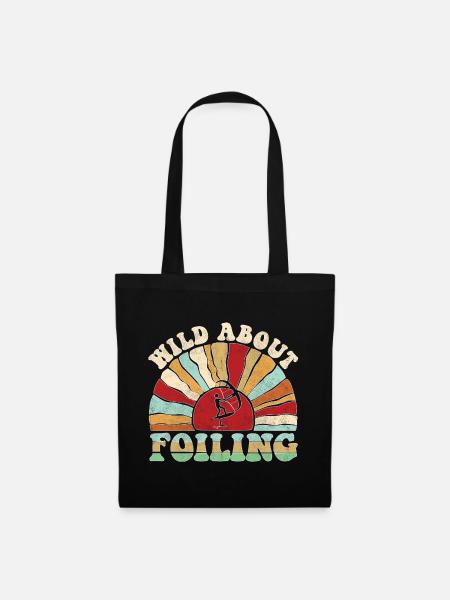 Wild about Foiling - retro sunset - Stoffbeutel - Schwarz