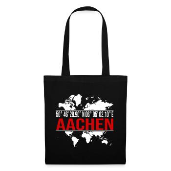 Aachen - Stoffbeutel - Schwarz - Vorne