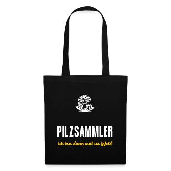 Pilzsammler Geschenk Ich bin dann mal im Wald - Stoffbeutel - Schwarz - Vorne