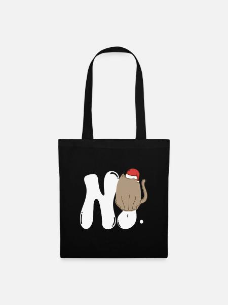 no face cat ugly sweater - Stoffbeutel - Schwarz
