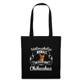 Chihuahua - Stoffbeutel - Schwarz - Vorne
