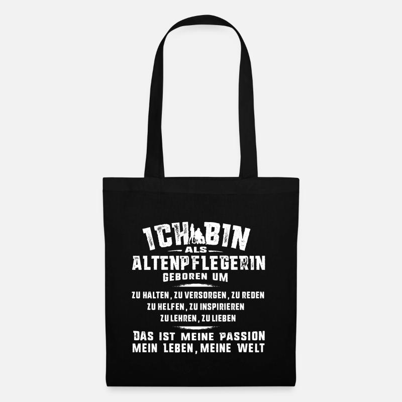 Altenpflegerin Geschenke-Geborene Pflegerin TShirt - Stoffbeutel - Schwarz