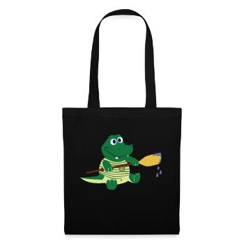 Crocodile with paddle - Tote Bag - black - Front