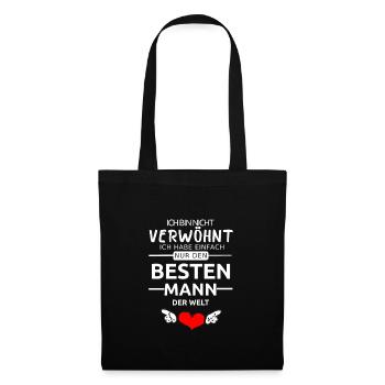 Bester Mann der Welt Valentinstag Geschenk Liebe - Stoffbeutel - Schwarz - Vorne