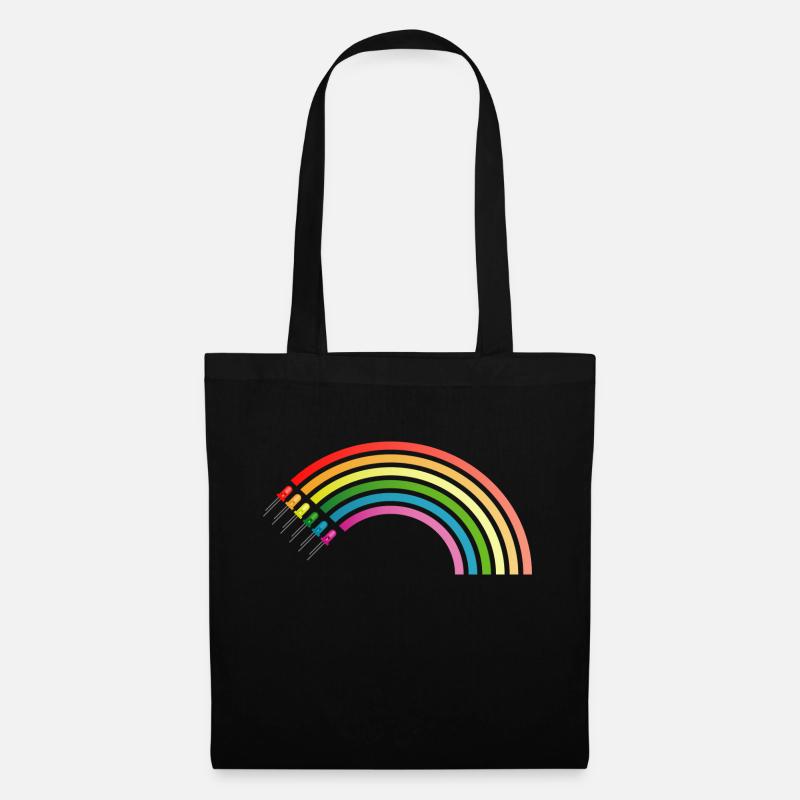Regenbogen LED - Stoffbeutel - Schwarz