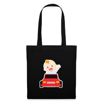 Bébé en jouant. - Sac en tissu - noir - Devant