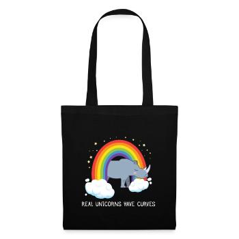 Real Unicorns Have Curves - Stoffbeutel - Schwarz - Vorne